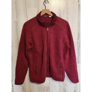 Eddie Bauer Raspberry Fleece Zip Up Size XL